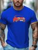 Unisex Light Blue Crew Neck Tee Classic Red Mini Cooper Retro Compact Car Illustration Vintage Auto Fan Soft Cotton Male Tops