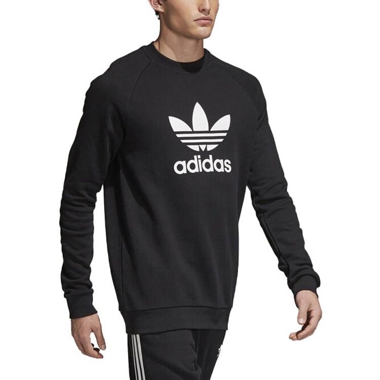 adidas Originals Trefoil Warm-Up Crew Sweatshirt 'Black' Men's CW1235