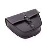 Black Synthetic Leather Motorcycle Side Saddle Bag Luggage For Cafe Racer Custom