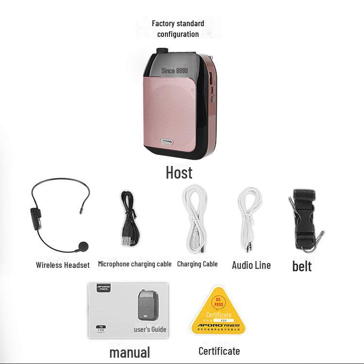 APOROT9UHF Bluetooth Wireless Speaker - Portable Auto-Connecting High-Power for Tour Guides and Teaching