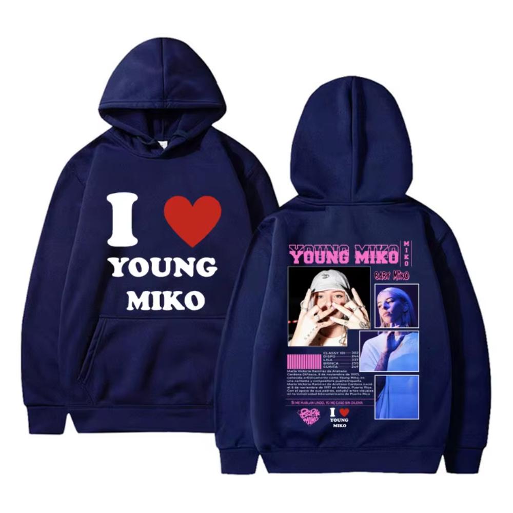 I Love Young Miko Double Sided Print Hoodies Men Women Fashion Hip Hop Sweatshirt Unisex Clothing Hoodie