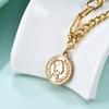 European and American Simple OT Buckle Round English Queen Beauty Head Coin Pendant Necklace for Women
