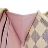 Used 12564 Portefeiulle Clemence N61264 7940 Logo Ivory Zip Around Damier Azur Rose Ballerine for Women from Japan