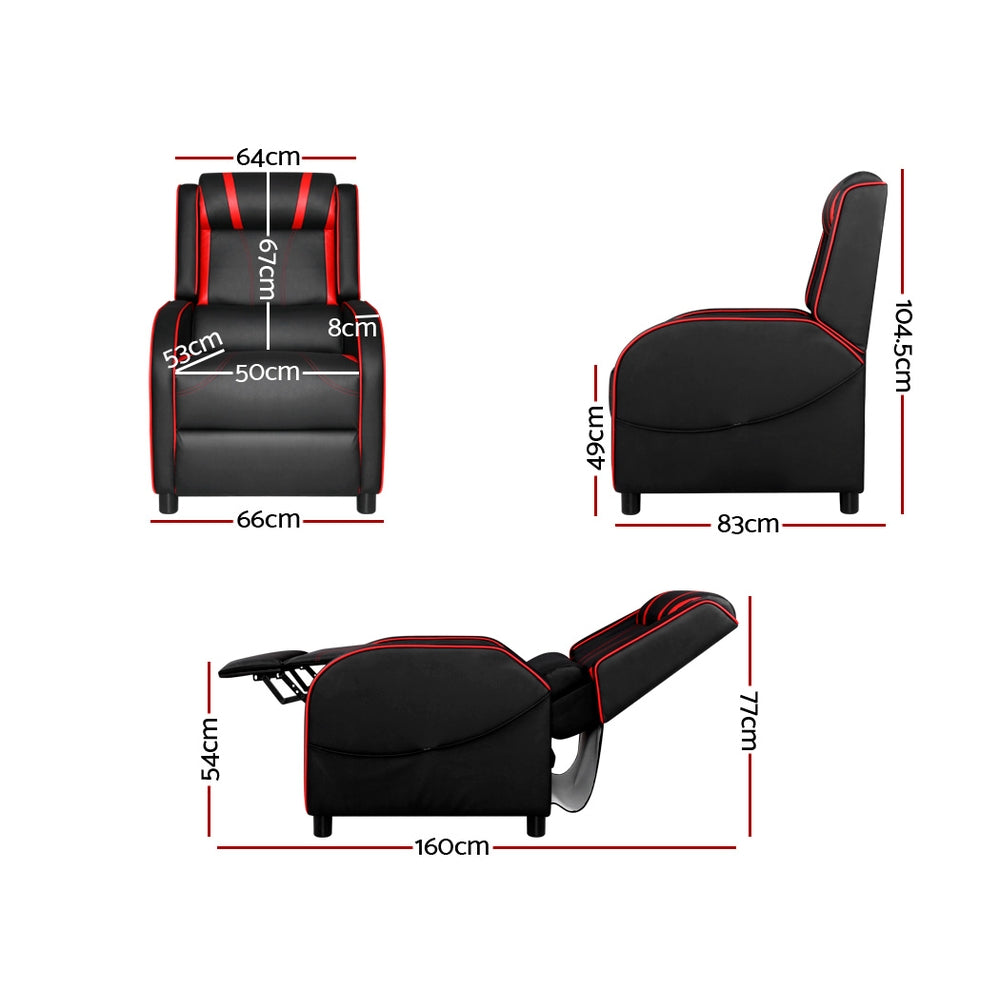 Ink Cartridges Artiss Recliner Chair Gaming Racing Armchair Lounge Sofa Chairs Leather Black