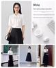 White Bow Short-Sleeve Women's Chiffon Top - Perfect for Professional Summer Wear and Interviews