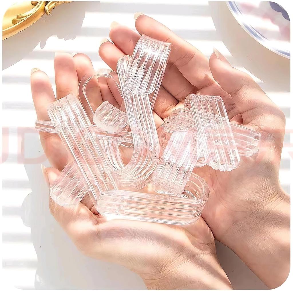 20 Stück selbstklebende Haken zum Aufhängen an der Wand mit Klebestreifen, Schlüsselhaken für dekorative, wasserdichte, transparente Wandhaken