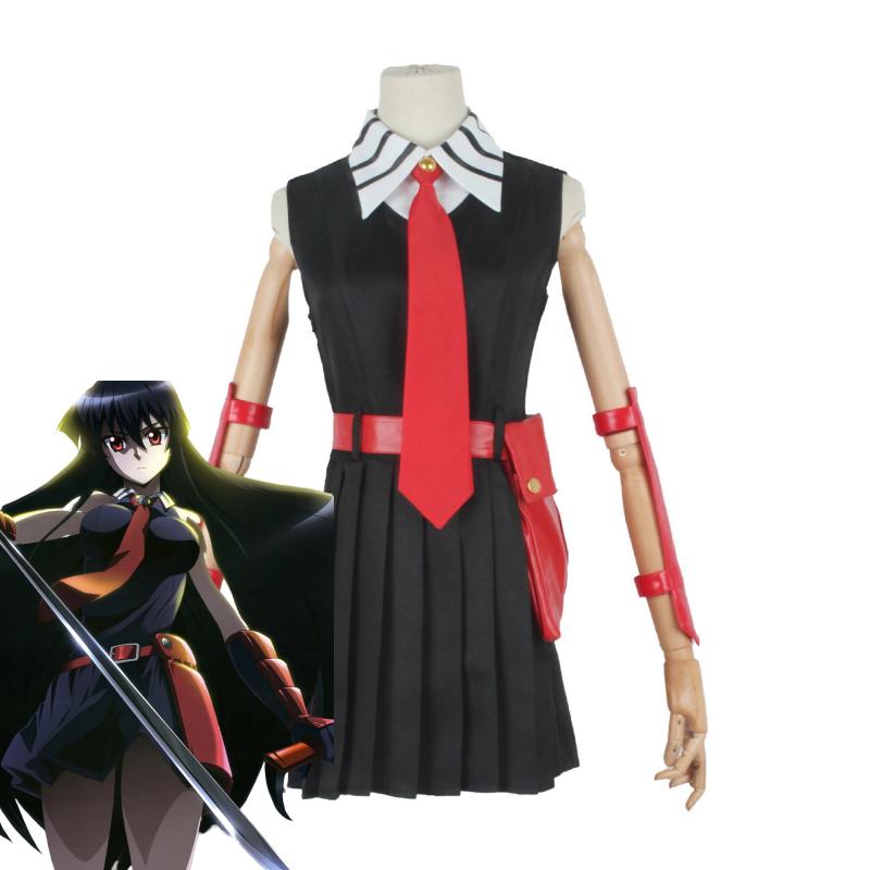 Anime Akame Ga KILL! Akame Cosplay Costume Dress Belt Tie Accessories Full Set Uniform Set Halloween Carnival Party Clothing