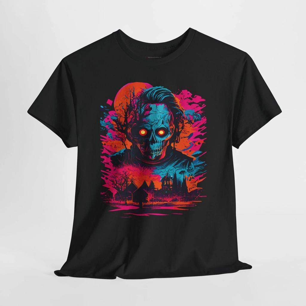 Undead Decaying Face Scenic Horror Unisex Graphic T-Shirt - S To 5X