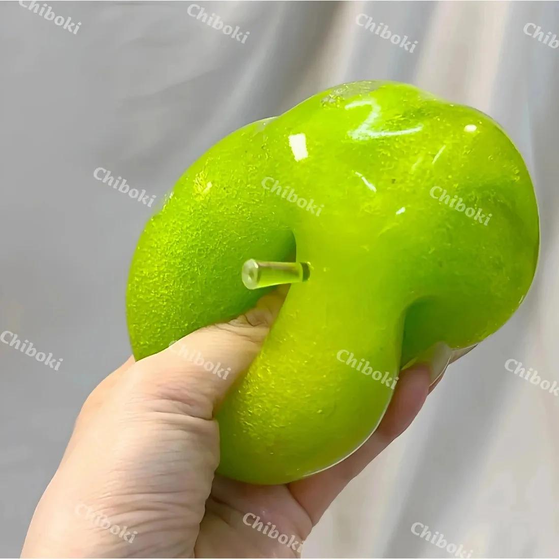 Favorite Toy Green Apple Slushie Squishy Fidget Toy Crunchy Moldable Non-Bounce Sensory Stress Reliever Medium Grip Strength Slow Rising Gift