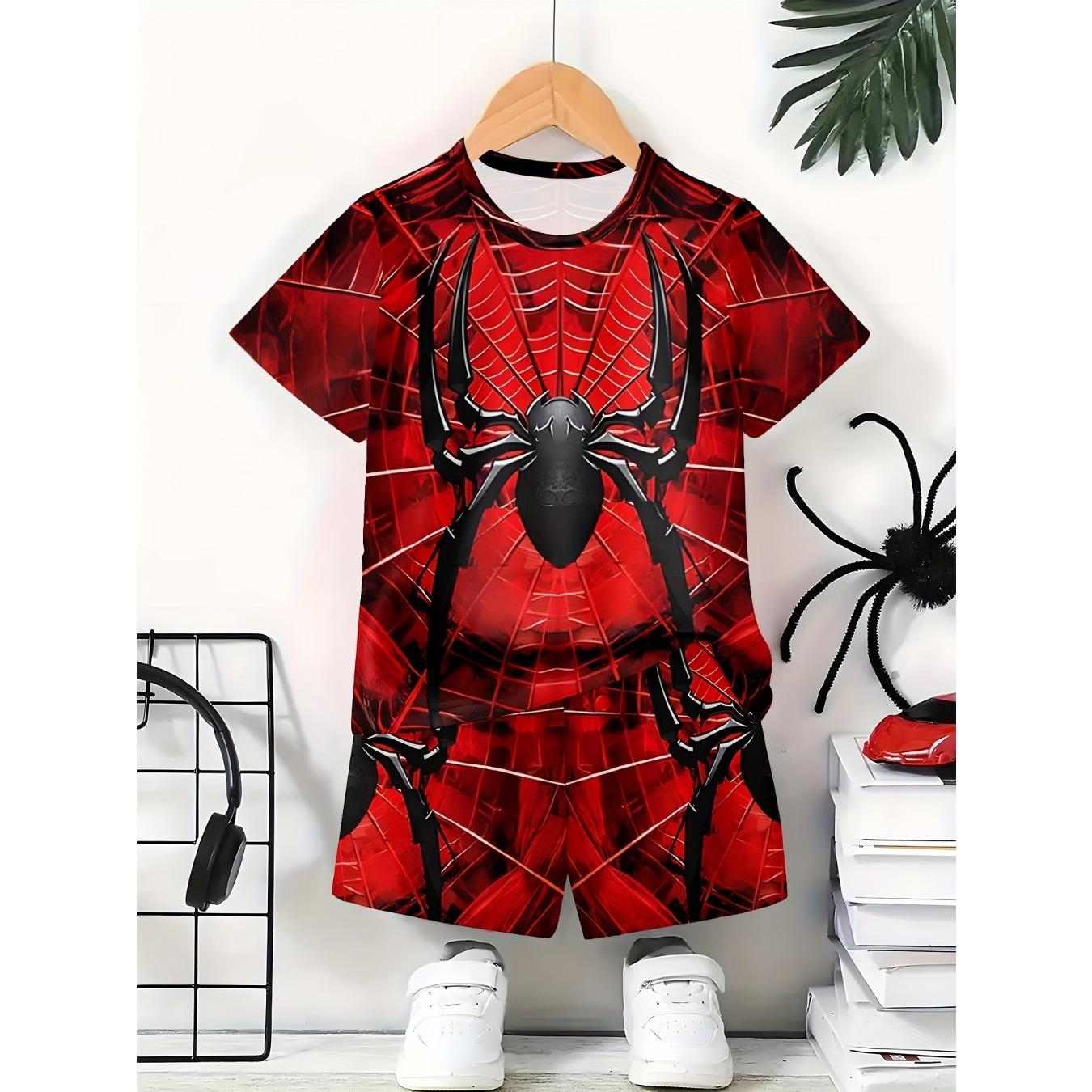 

Модные костюмы для мальчиков с 3D-принтом, повседневные костюмы с футболкой с коротким рукавом и шортами, костюмы для мальчиков для улицы, подходят для улицы 5-6Y