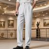 Spring and Autumn Linen Men's Casual Pants Loose Breathable Simple Striped Suit Pants