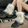 Y2k Imitation Fur Leg Warmers JK Winter Leg Covers Casual Long Stockings  Girls