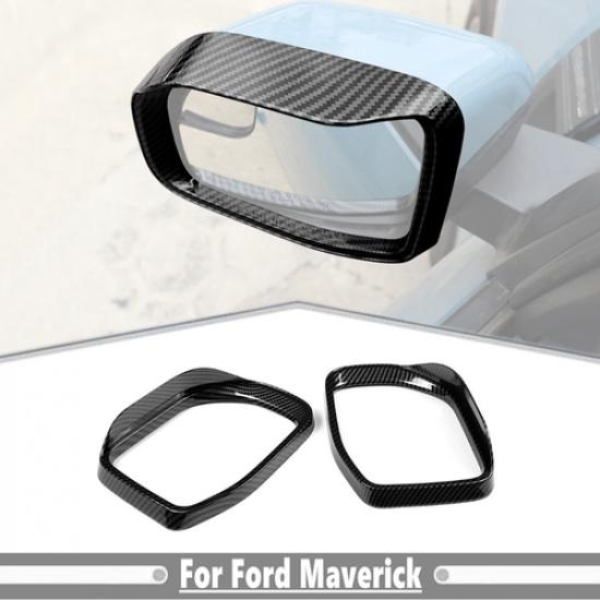 For -2025 Ford Maverick Carbon Fiber Rearview Side Mirror Eyebrow Cover Trim
