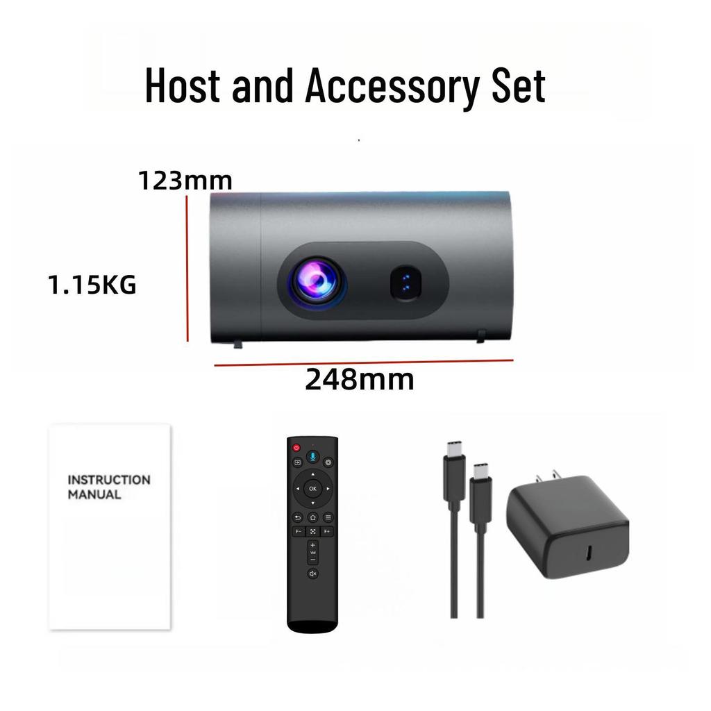 4K HD WiFi Android Smart Mini Projector Q8 with Mobile Power Connectivity