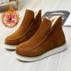 Winter neue Schneestiefel Damen große Größe flacher Absatz dicksohlige Baumwollstiefel einfarbig Fußabdeckung warme kurze Stiefel Damenstiefel
