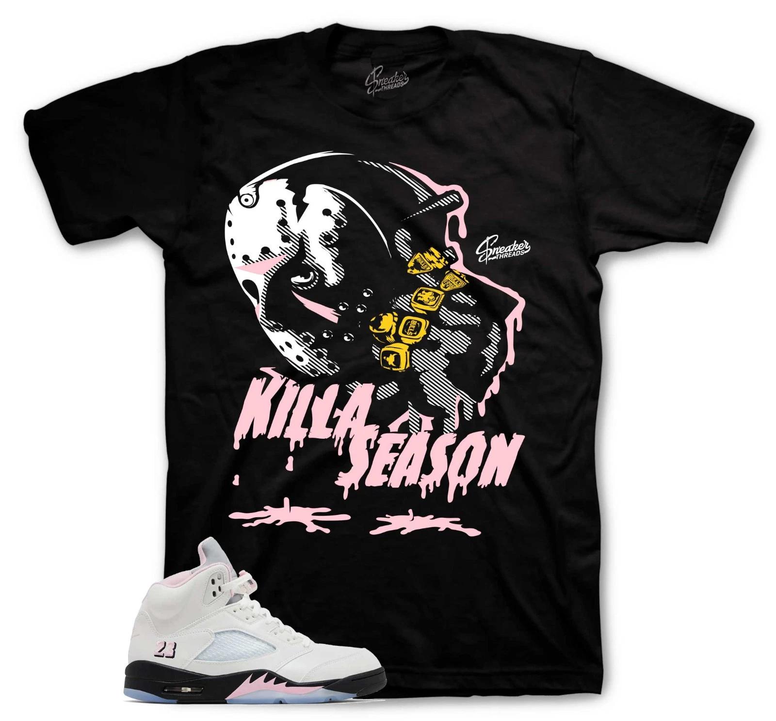 

T-Shirts To Match Retro 5 Soft Pink AJ5 Sneakers - Killa Season Sneaker Tees S