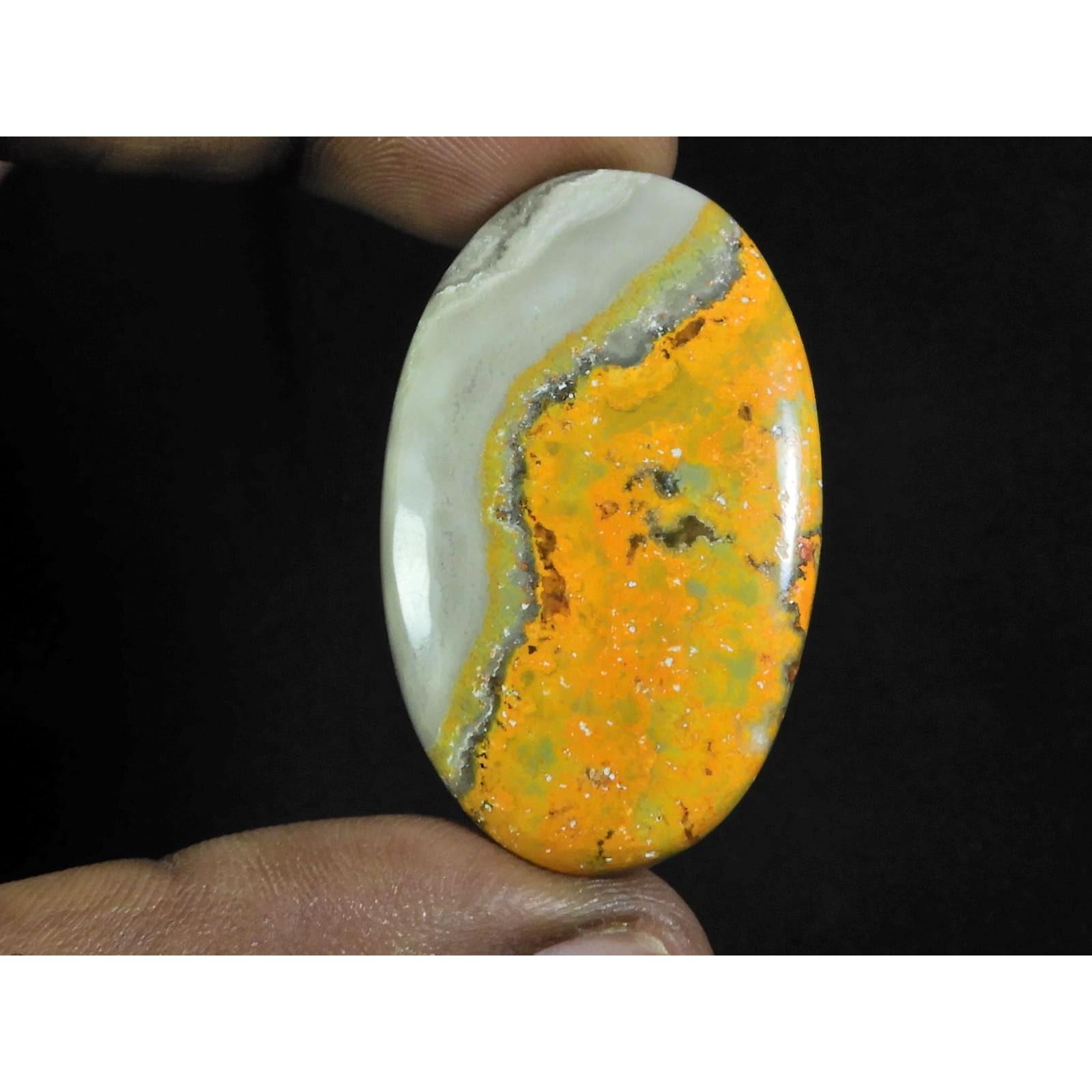 

73Cts. Natural Bumble Bee Jasper Oval Cabochon Loose Gemstone 27X44X06 MM D-83