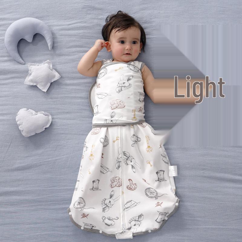Newborn Knit Cotton Anti-Startle Swaddle Sleeping Bag - All-Season Style