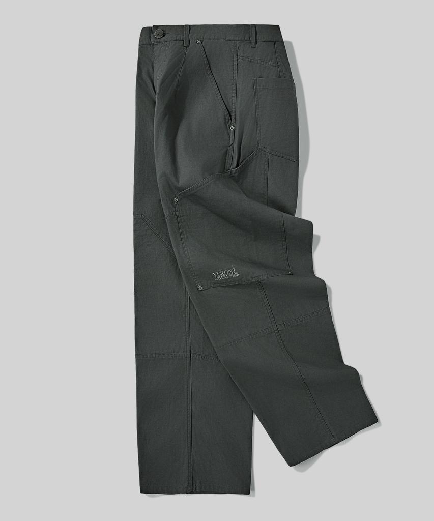 Beodeonteu Utility Side Big Pocket Wide Pants [Charcoal]
