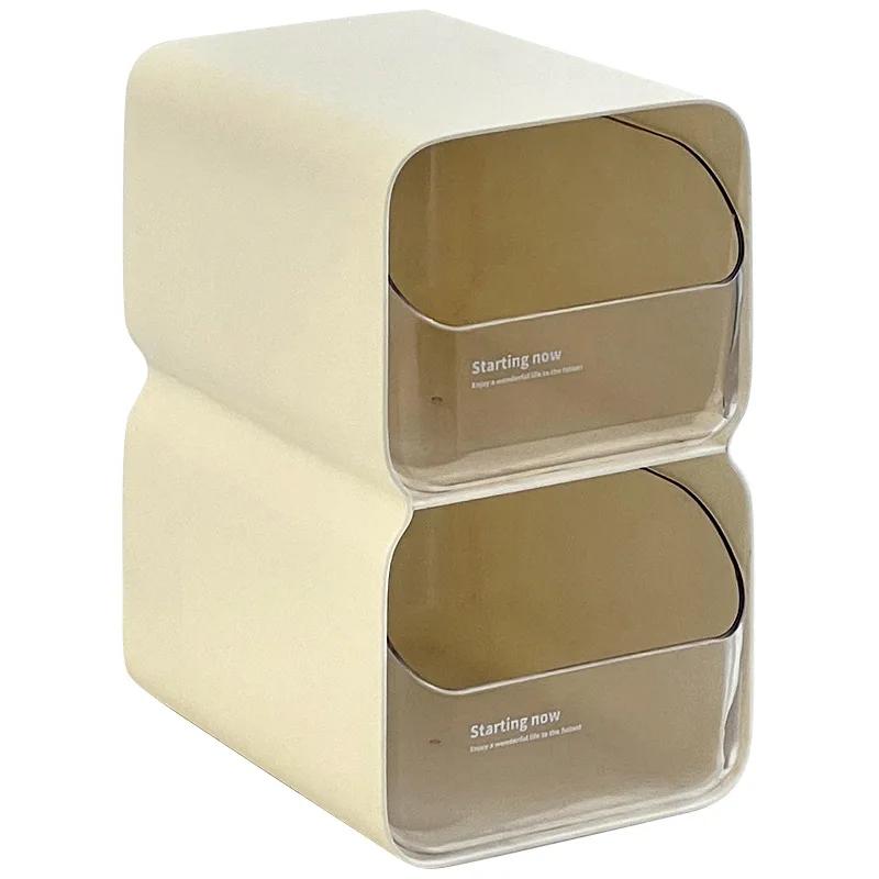 Creative Minimalist Style Storage Box with Drawers Desktop Lipstick Miscellaneous Items Sorting Box Cosmetics Storage Box Gift