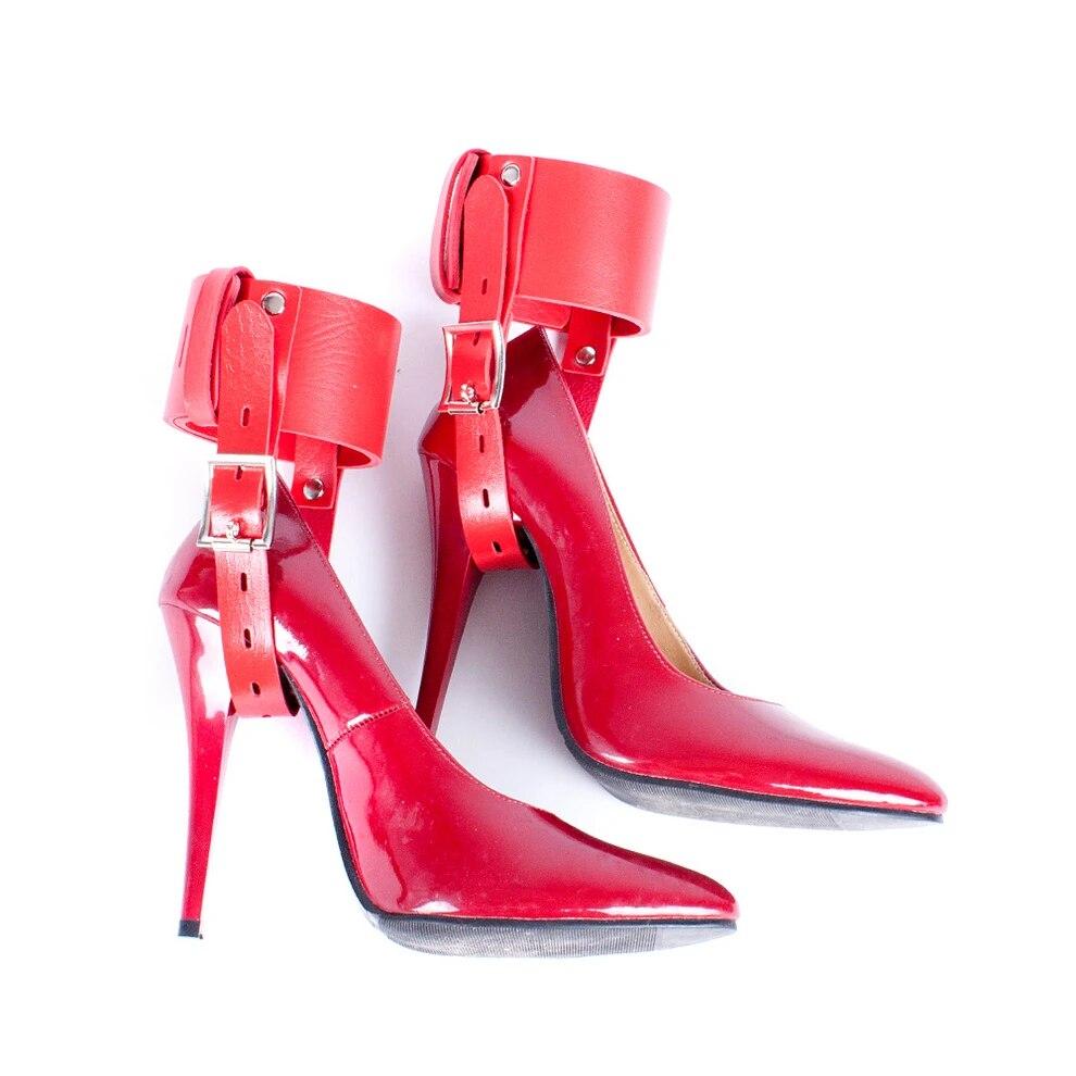 Fetish High Heels Flirtování Hry pro dospělé Erotické doplňky Nastavitelné kožené manžety na kotníky Pásek na pouta