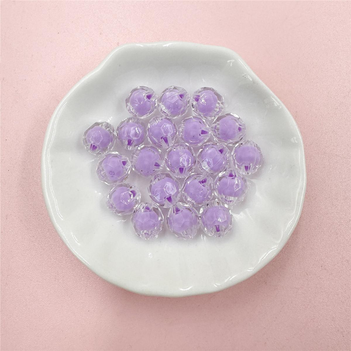 

Акриловые бусины для ожерелья, изготовление ювелирных изделий, свободные бусины 9*10 мм для брелка, прозрачные, DIY, ювелирные аксессуары, 20 шт., браслеты для модных круглых аксессуаров фиолетовый