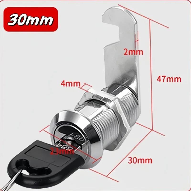 4Pcs 16/20/25/30mm Cam Locks Drawer Cabinet Lock Mail Box Locker Home Cupboard Door Tongue Lock With 2 Keys Furniture Hardware