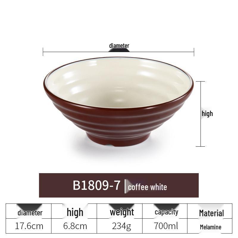 Net Celebrity Melamine Ramen Bowl: Two-Tone Creative Design, Large, Ideal for Mala Tang and Rice Noodles