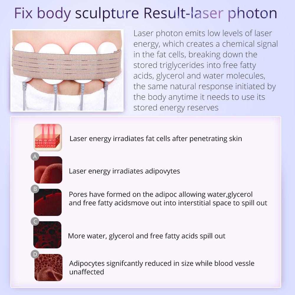 Ultrasonic 40K Cavitation RF Vacuum Weight Loss Photon Microcurrent Laser Shaping Machine