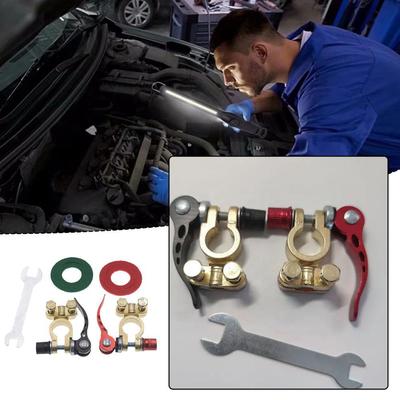 Battery Terminal 2-Pcs Aluminum Alloy Battery Terminal High Quality Auto Parts Battery Top Joint Spot Tool Car Accessories