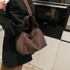Fashi Slouchy  Relaxing Shopping Crossbody Bag Velvet Simple Commuting Tote  Bag Large Capacity Versatile Texture Pillow Bag