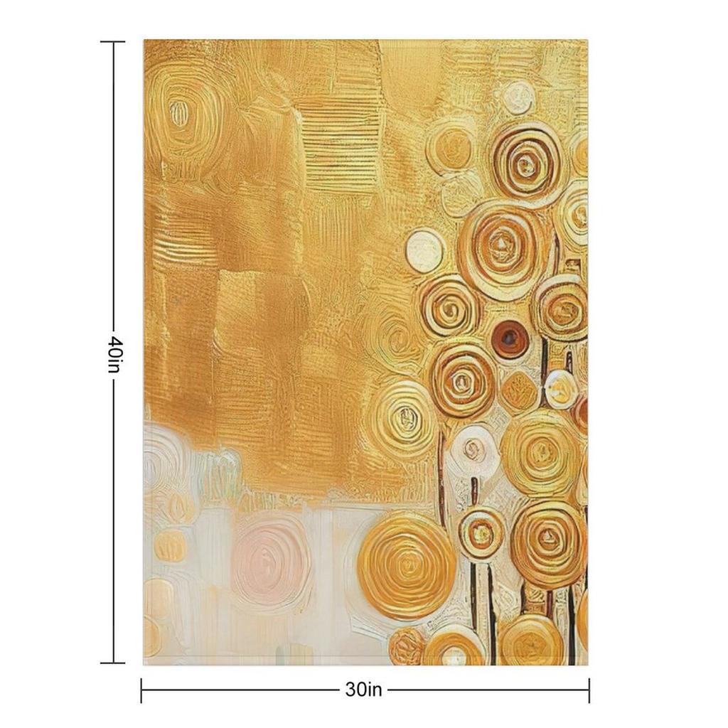 Gustav Klimt Gold Flowers Throw Blanket Heavy Softest Quilt Travel Blankets