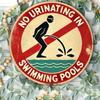 Vintage "No Urinating In Swimming Pools" Aluminum Sign