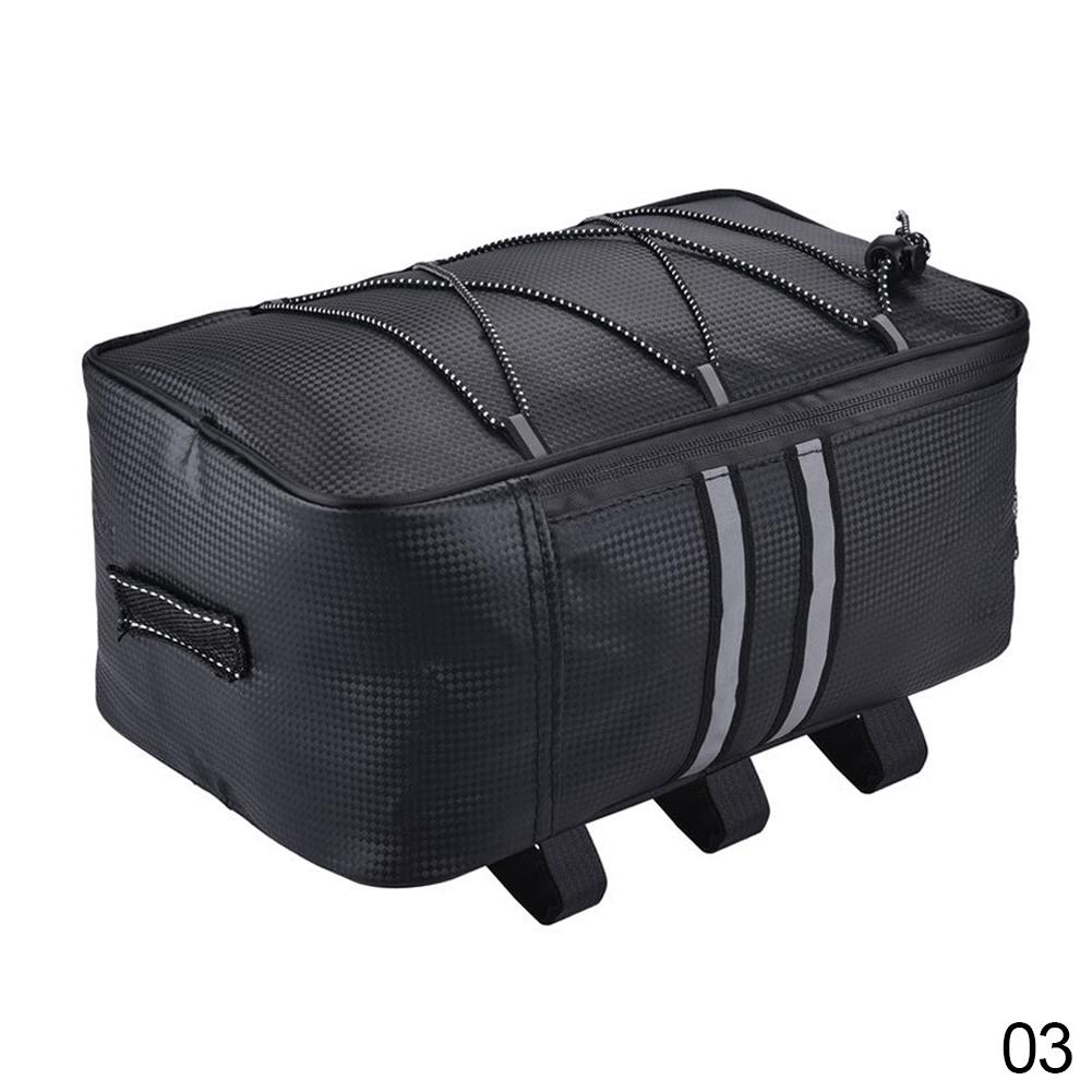 8L PU Leather Motorcycle Rack Rear Carrier Bag Trunk Waterproof Storage Luggage Pouch MTB Bike Bicycle Pannier Shoulder Bag