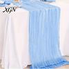 Rustic Wedding Table Decor Cheesecloth Runner, Sheer Boho Dining Heat Resistant Runner Centerpiece for Bridal Shower Baby Modern Events