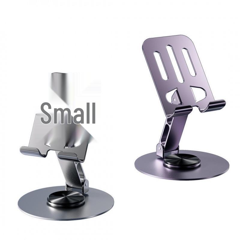 All-Metal 360° Rotating Desktop Phone and Tablet Stand for Streaming, Folding Decompression Holder