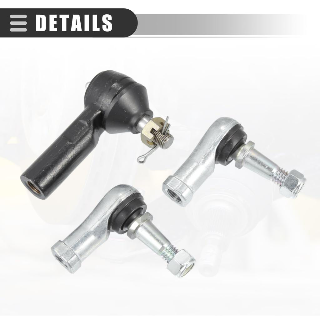 Motoforti Tie Rod End Ball Joint Kit Assembly Compatible with EZGO TXT Golf Carts, Metal, Black, 3 Pieces