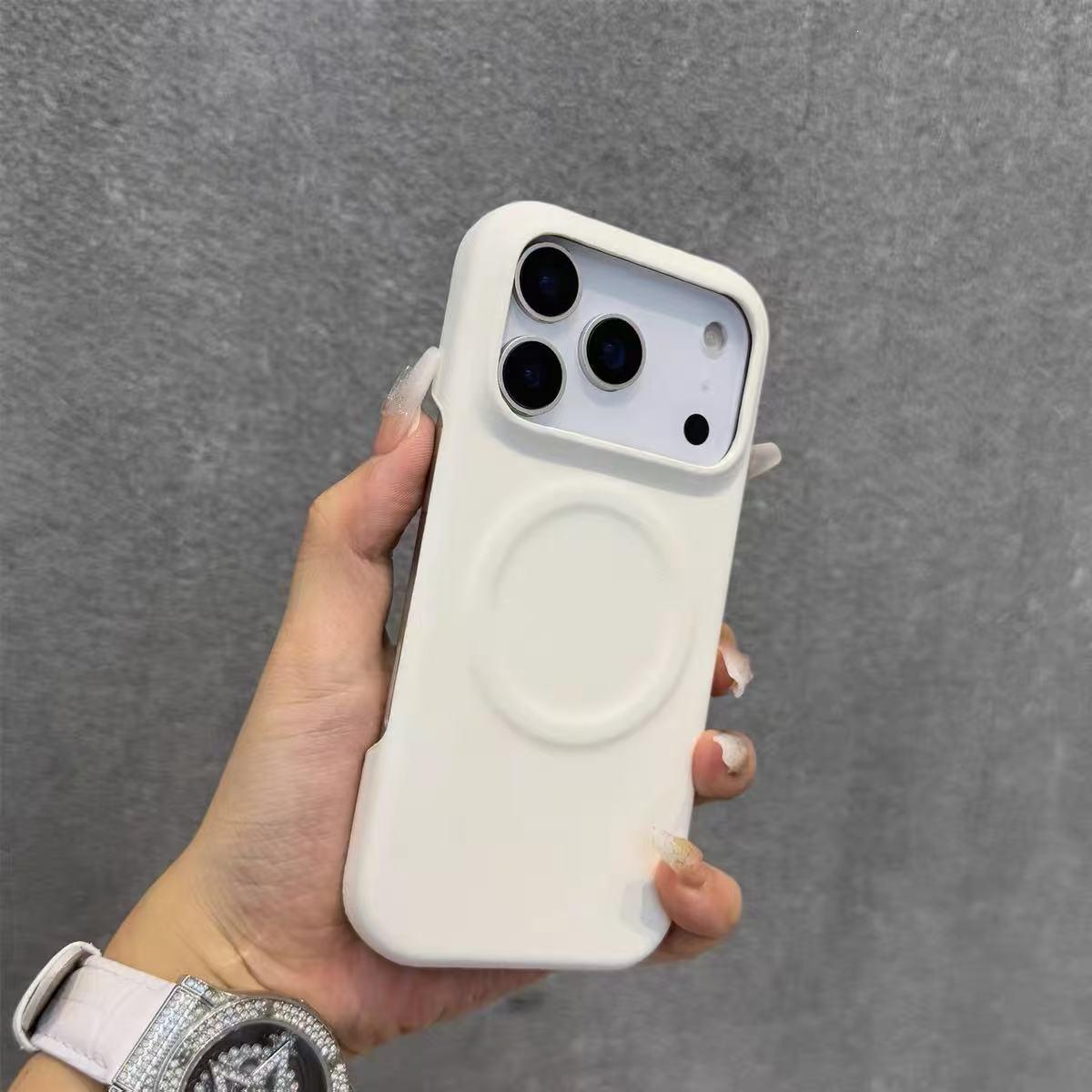 Apple 17PM Magnetic Lambskin iPhone 16PM Half-Wrapped Case – Simple, High-End Skin-Feel Protection. 16 Pro