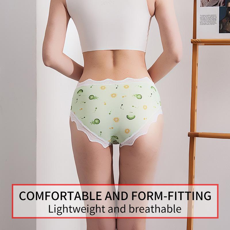 Damen Unterwäsche Bedruckte Slips Atmungsaktiver Komfort Sexy Panties Passend 50 kg bis 100 kg