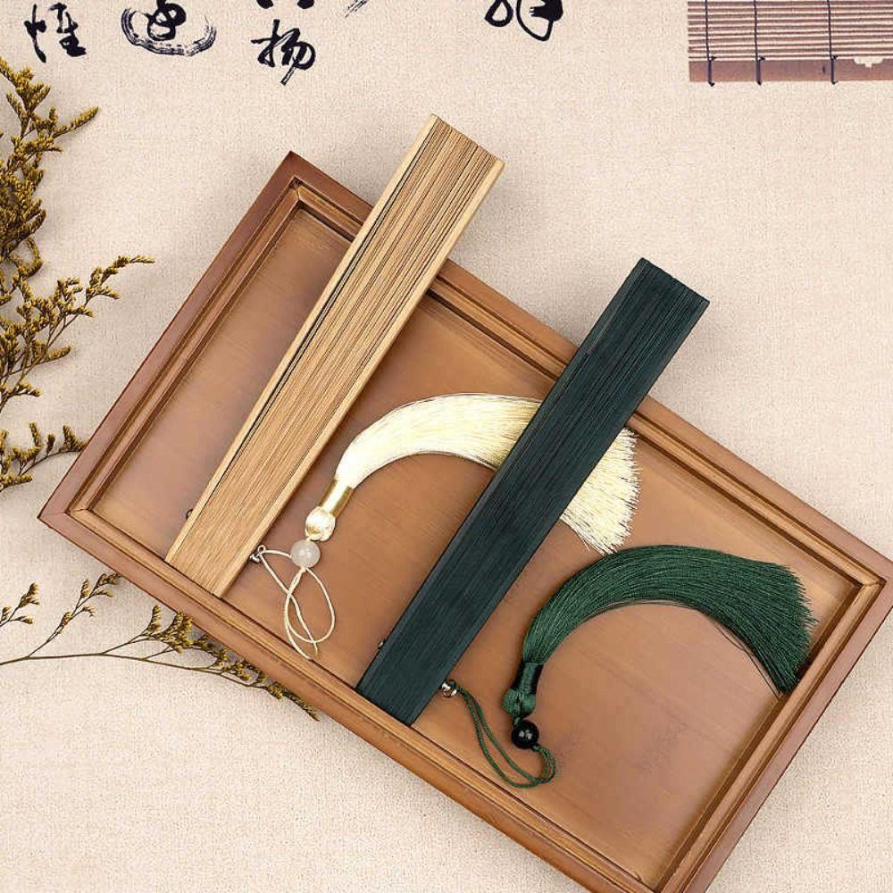 Exquisite Tassel Folding Fan Chinese Style Elegant Handheld Fans  Home Decoration