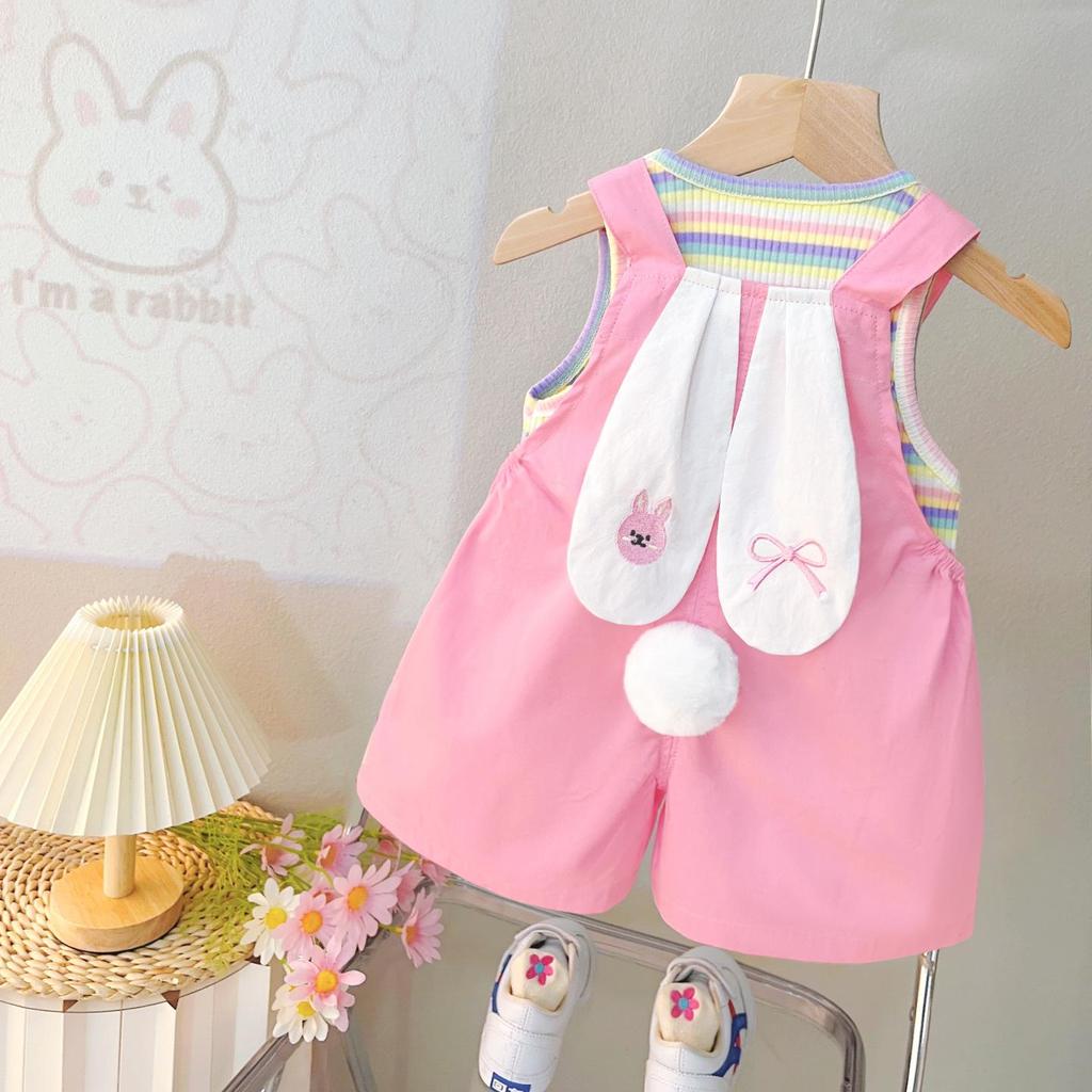 New Summer Baby Clothes Set Children Boys Striped Short Sleeve T-Shirt Overalls 2Pcs/Sets Toddler Girls Clothing Kids Tracksuits