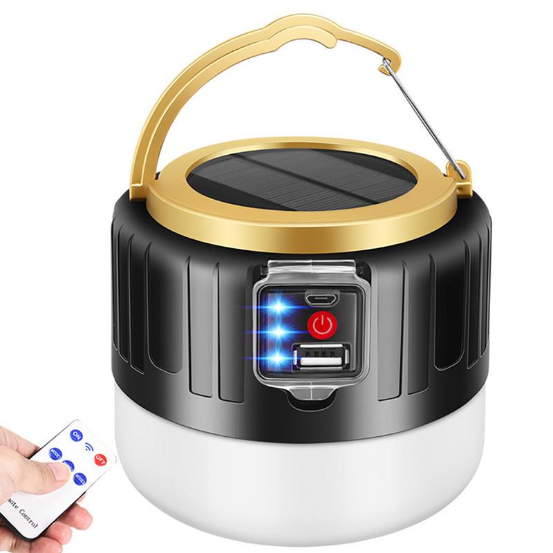 Waterproof USB Rechargeable LED Solar Tent and Camping Light for Outdoor, Emergency, and Night Market Use