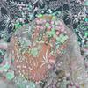 1/2/3yards Sequin Embroidered Lace Fabric Colorful Branches Butterfly Blue Snowflake Sequin Heavy Embroidery Tulle Fabric