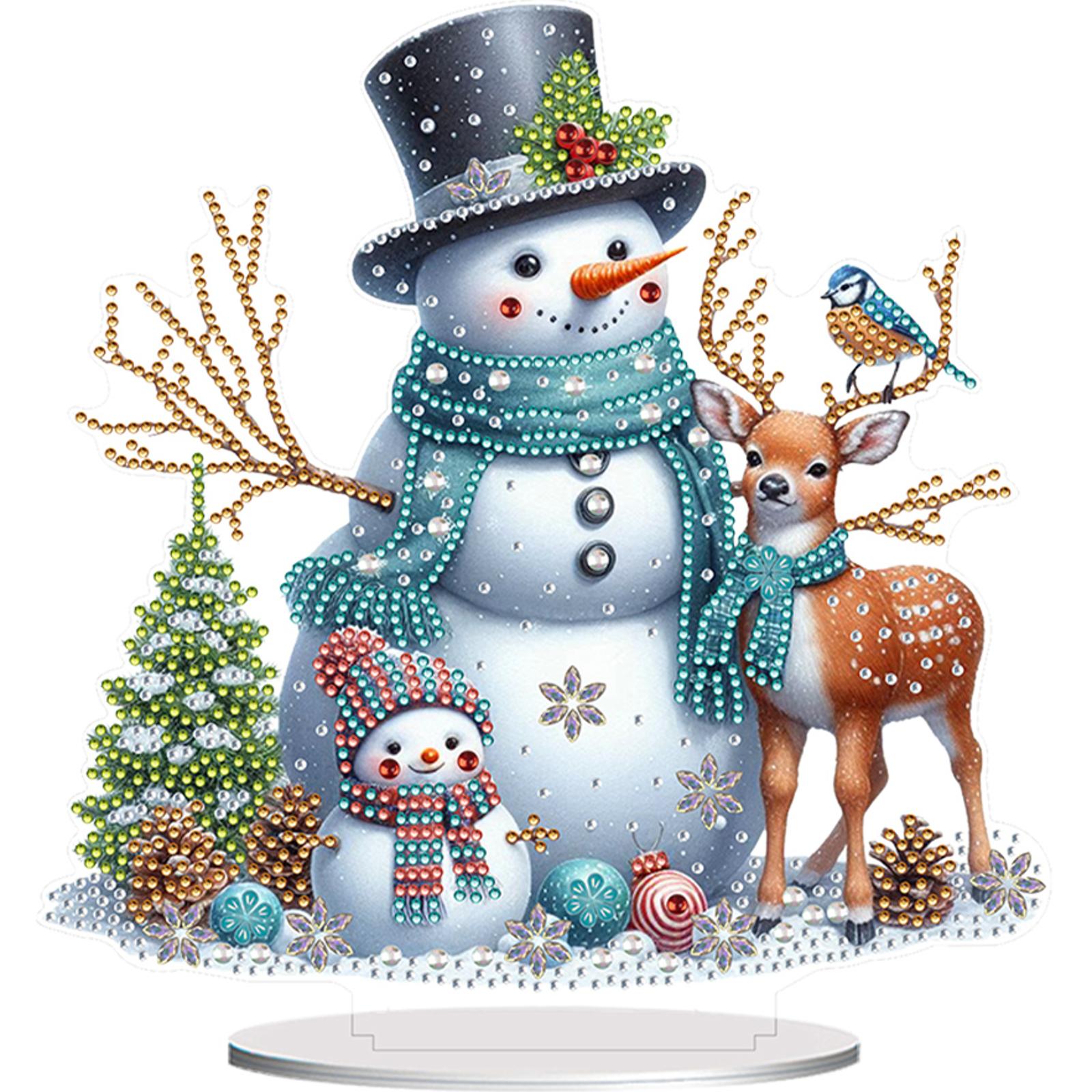 

Acrylic Special Shape Christmas Owl Table Top Diamond Painting Ornament Kits Diamond Painting Desktop Decors Bedroom Table Decor
