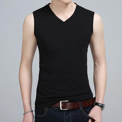 New Summer Men's Vest V-neck Slim Cotton Net Fashion Casual Men Boy's Undershirt