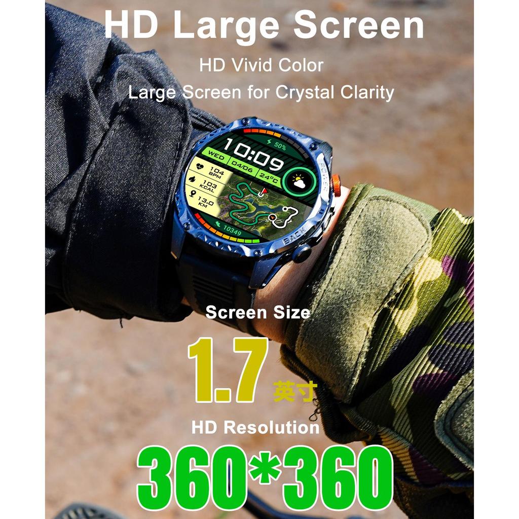 Smartwatch for outdoor sports, Bluetooth calling, compass, men's