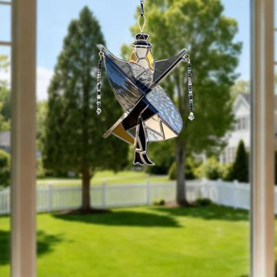 Handgjord Målat Glas Spinner Dansande Kung Mönster Akryl Vinddriven Dekor Hängande Stil DIY Solfångare Heminredning