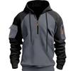 Autumn Winter Men's Hoodies Long Sleeve Sweatshirt Half Zipper Hooded Pullover Mens Casual Sweatshirts