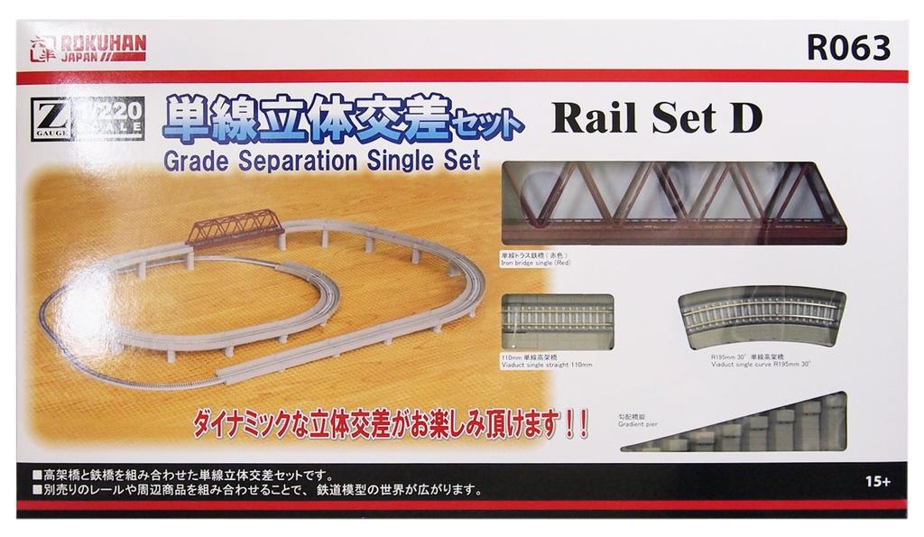 Rokuhan Z Gauge R063 Rail Set D Single Track Overpass Set