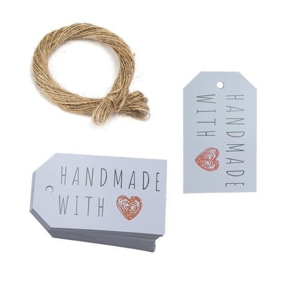 100Pcs Mini Cards Beautiful with Rope Handmade Decorative Pre-punched Hole DIY Lightweight Thank You Gift Cards Festival Supply